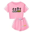 thumbnail image 1 of Girls Crop Top and Shorts Set for Kids – Ninja Kidz Outfit with Checker Print Sleeves – Trendy Summer Wear, 1 of 4