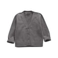 thumbnail image 1 of Girls Cropped Cardigan Sweater New Unisex Boys Girls Casual Cardigans Sweater V-Neck Long Sleeve School Uniforms Button up Knitted Jacket Dark Gray XXL, 1 of 4