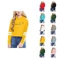 thumbnail image 1 of Girls Cropped Hoodie 2025 Long Sleeve Casual Positive Message Graphic Hooded Sweatshirt Kids Pullover Tops, 1 of 1