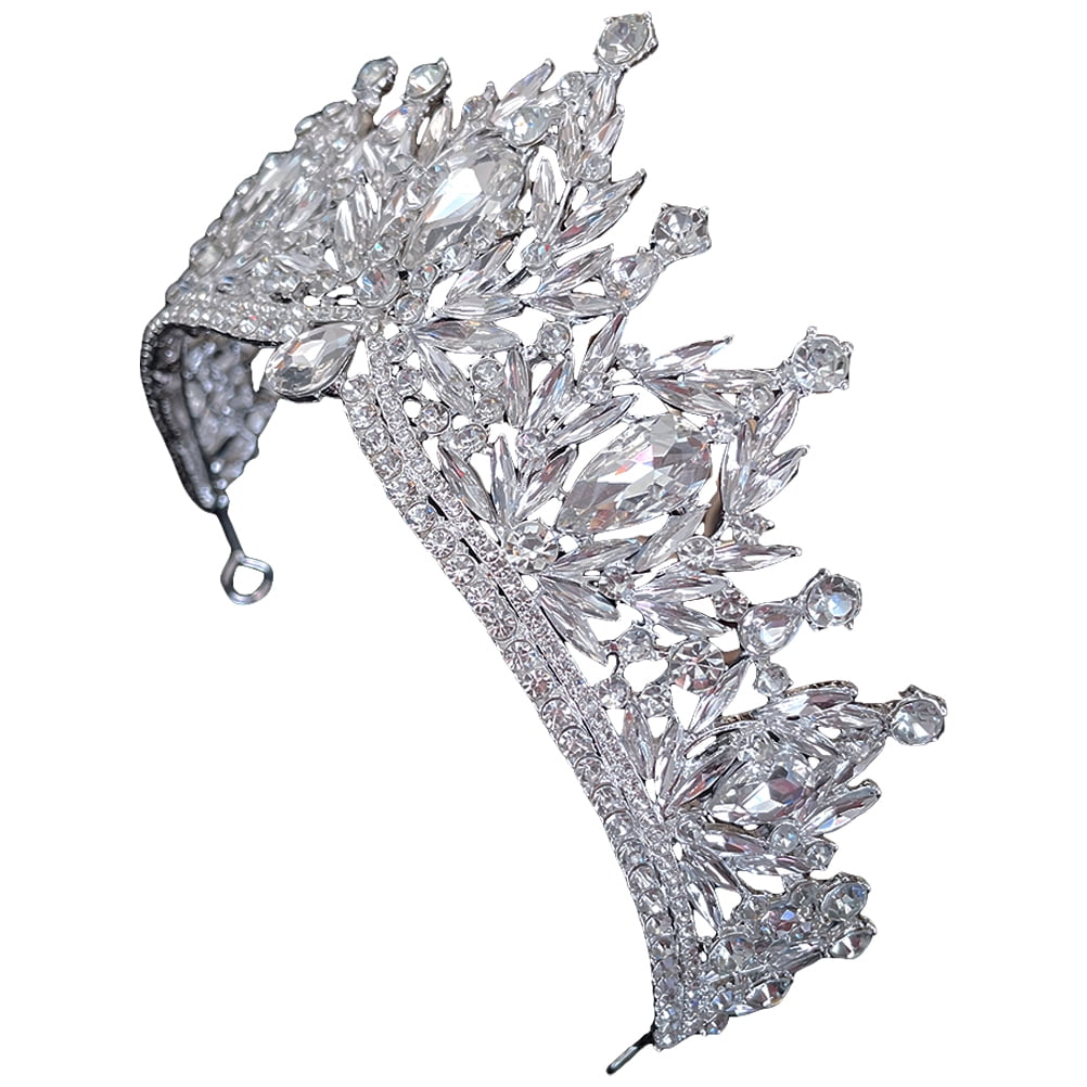 Girls Crown Hair Accessories Quinceanera Tiaras Happy Birthday Decorations Bride Silver