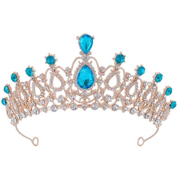Girls Crown Metal Crown Hair Jewelry Kids Tiara Birthday Party Rhinestone Tiara Costume Accessory