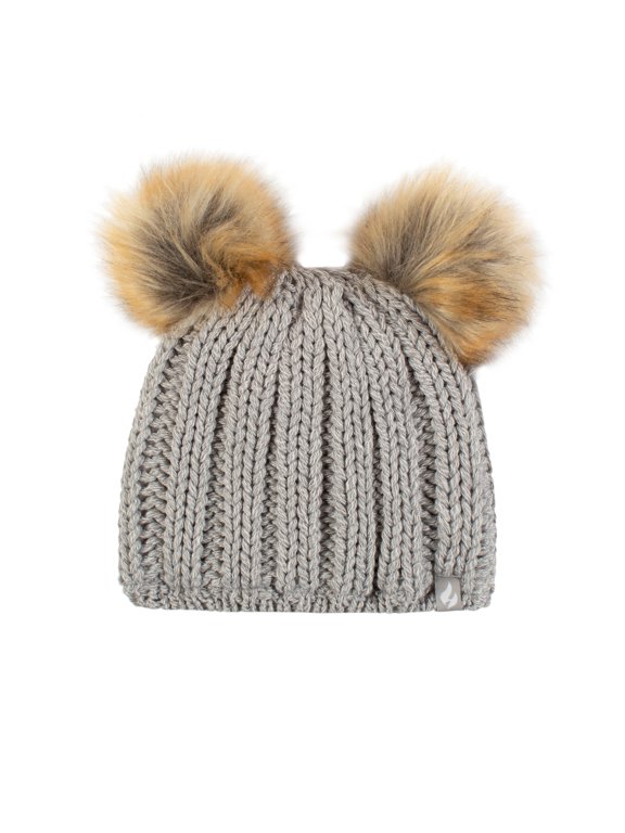 Girls Crystal Mountain Hat with Two Pom Poms