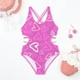 thumbnail image 1 of Girls Cute 1 Piece Heart Print Swimsuit Beach Swimwear Swimsuits for Teen Girls 8-9, 1 of 5