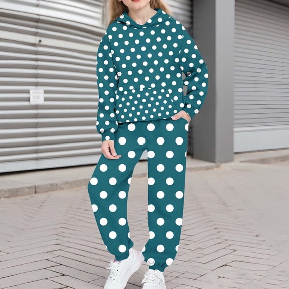 Girls Cute 2 Piece Outfits Sweatsuit Kids Fleece Hoodies Sweatshirt and Sweatpants Set Fall Tracksuit with Pockets New Girls Tracksuits 2 Piece Set Fall Blue 3-4 Years