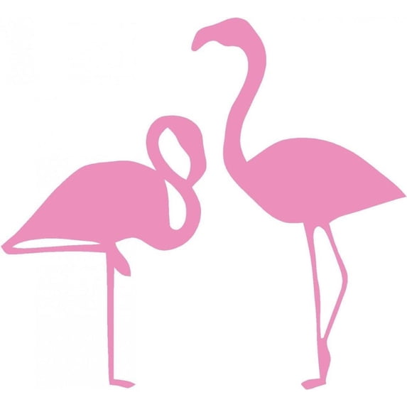 Girls Cute Animal Wall Decal Decoration Cute Flamingo Pair Standing on One Leg Lasts Years and Easily Removable - Size: 20 In(W) x 20 In(H)