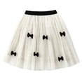 thumbnail image 1 of Girls Cute Bow Tutus Skirt Elastic Waist Flowy Multi-layered Mesh Skirts for Holiday Party Festival Casual 2Y, 1 of 8
