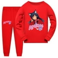 thumbnail image 1 of Girls Cute Cartoon Aphmaus Pajama Set Casual Comfy Loungewear Children Sleepwear Long Sleeve Pjs Age 3-13 Years, 1 of 2