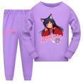thumbnail image 1 of Girls Cute Cartoon Aphmaus Pajama Set Casual Comfy Loungewear Children Sleepwear Long Sleeve Pjs Age 3-13 Years, 1 of 2