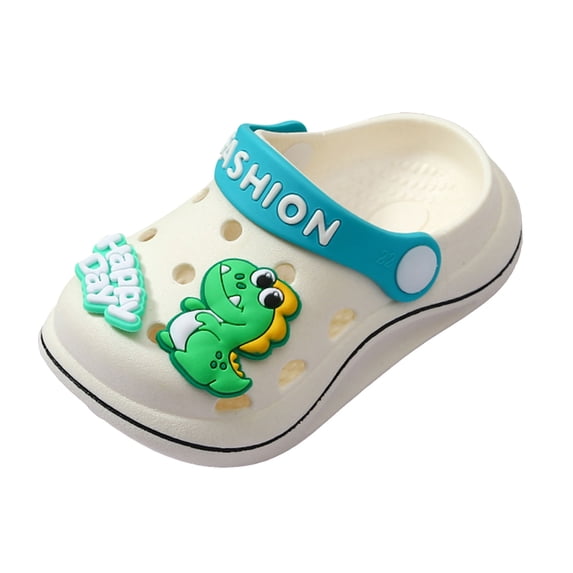 KPOPLK Kids Slides, Girls Slides Non-slip Summer Beach Pool Shoes Toddler Cartoon Slide Sandals Indoor& Outdoor Garden Slippers Shower Shoes Size 9,White