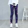 thumbnail image 1 of Girls' Cute Floral Printed Stretch Ankle Length Leggings (Purple 8-9 Years), 1 of 2