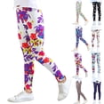 thumbnail image 1 of Girls' Cute Floral Printed Stretch Ankle Length Leggings (Yellow 12-13 Years), 1 of 4