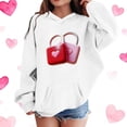 thumbnail image 1 of Girls Cute Heart Lock Print Hoodie White Valentine's Day Kids Pullover Soft Sweatshirt 3-14 Years,Size 11-12 T, 1 of 5