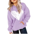thumbnail image 1 of Girls Cute Heart Print Hoodies Teen Casual Oversized Fleece Sweatshirt with Pocket Kids Boy Fall Winter School Trendy Clothes, 1 of 5