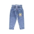 thumbnail image 1 of Girls Cute Jeans Kids Loose Relaxed Denim Pants Casual Cartoon Cute Jean Bottoms Spring Children's Day Gifts Blue,3 Years, 1 of 5