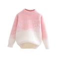 thumbnail image 1 of Girls Cute Knit Sweater Flower Crewneck Long Sleeve Cozy Chunky Loose Sweaters Fall Winter Pullover Tops for 5-13 Years, 1 of 2