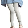 thumbnail image 1 of Girls Cute Leggings Embroidered Casual Skinny Stretchy Cotton Underwear Pants Slim Fall Winter Warm Toddler Outfits, White, 3 Years, 1 of 7