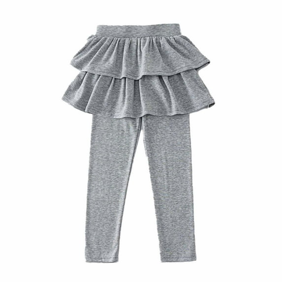 Girls Cute Leggings With Ruffle Skirt Toddler Pants Little Girls Footless Leggings Stretch Tights Skinny Pants