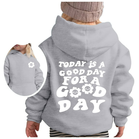 Girls Cute Letter Print Hoodies Oversized Long Sleeve Pullover Casual Loose Tops Sweatshirt Fall School Trendy Clothes - Grey,12-13 Years