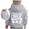 thumbnail image 1 of Girls Cute Letter Print Hoodies Oversized Long Sleeve Pullover Casual Loose Tops Sweatshirt Fall School Trendy Clothes - Grey,8-9 Years, 1 of 6