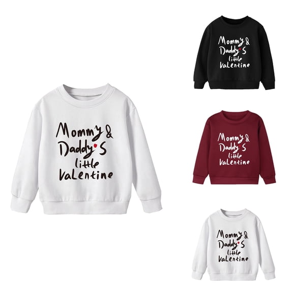 Girls' Cute Letter Print Pullover Hoodie, Warm Thick Round Neck Long Sleeve Sweatshirt for Toddlers, Casual Fall Winter Top for Baby Girls