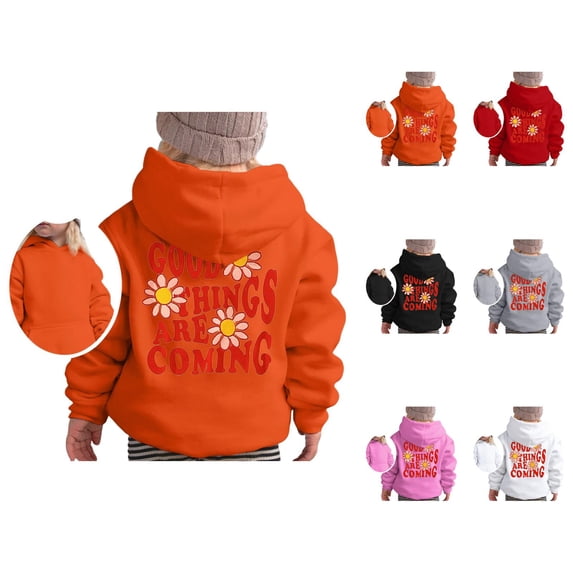 Girls Cute Print Hoodie Sweatshirt Long Sleeve Pullover Soft Crewneck Graphic Top for Kids Casual Style