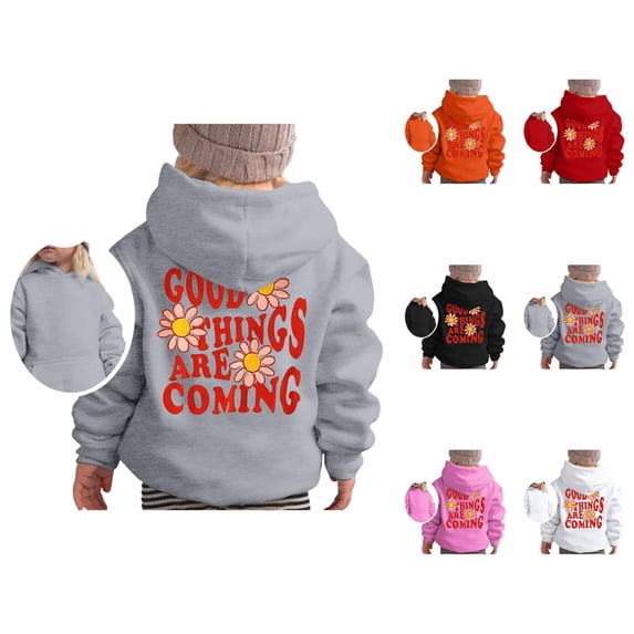 Girls Cute Print Hoodie Sweatshirt Long Sleeve Pullover Soft Crewneck Graphic Top for Kids Casual Style