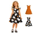 thumbnail image 1 of Girls Cute Print Sleeveless A-Line Dresses Halloween Cosplay Girl Halloween Outfit Size 3-10 Years, 1 of 4