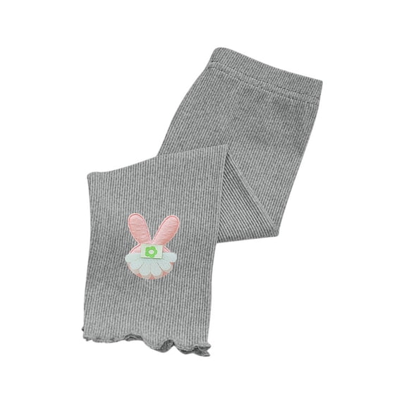 Girls Cute Printed Capris Tight Soft Modal Comfort Elastic Waist Summer Thin Casual Pants for Kids 1-7 Years