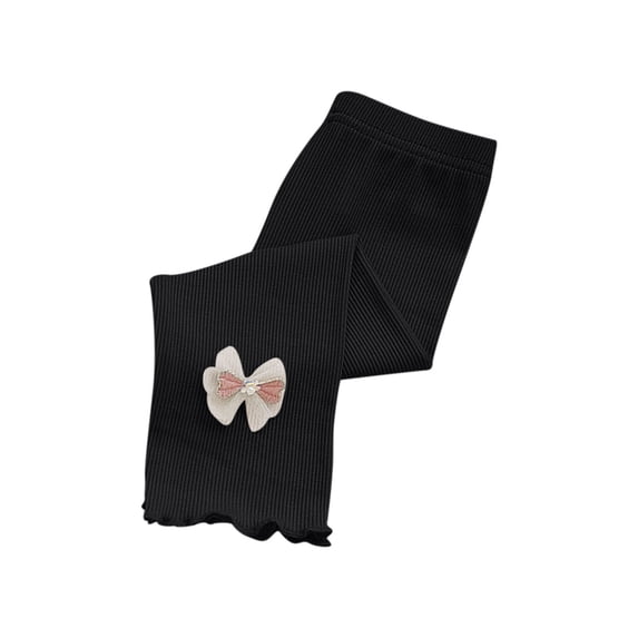 Girls Cute Printed Capris Tight Soft Modal Comfort Elastic Waist Summer Thin Casual Pants for Kids 1-7 Years