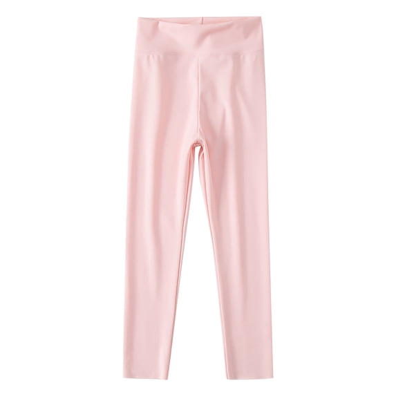 Girls Cute Stretch Soft Leggings High Waisted Basic Pull-On Yoga Pants Full Length Comfy Trouser
