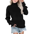 thumbnail image 1 of Girls Cute Sweatshirt Mock Turtleneck Long Sleeve Casual Slim Fit Solid Color Pullover Tops Teen Girls Fall Winter Clothes, 1 of 6