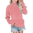thumbnail image 1 of Girls Cute Sweatshirt Mock Turtleneck Long Sleeve Casual Slim Fit Solid Color Pullover Tops Teen Girls Fall Winter Clothes, 1 of 6
