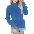 thumbnail image 1 of Girls Cute Sweatshirt Mock Turtleneck Long Sleeve Casual Slim Fit Solid Color Pullover Tops Teen Girls Fall Winter Clothes, 1 of 6