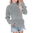 thumbnail image 1 of Girls Cute Sweatshirt Mock Turtleneck Long Sleeve Casual Slim Fit Solid Color Pullover Tops Teen Girls Fall Winter Clothes, 1 of 6