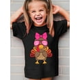 thumbnail image 1 of Girls' Cute Turkey Print T-Shirt Thanksgiving  Casual Knit Top Round Neck Cartoon Pattern Spring/Summer, Regular Fit Fashionable COTTON Tee, 1 of 6