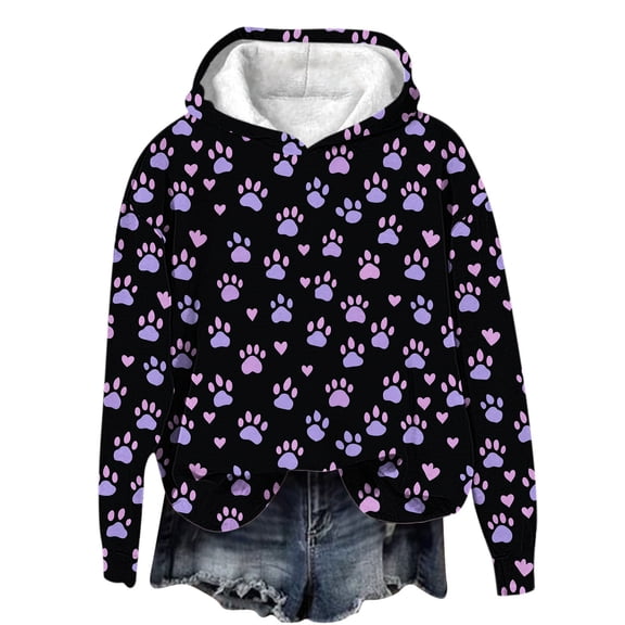 Girls Cute Valentines Day Sweatshirts Hoodies Tween Printed Long Sleeve Comfortable Pullover Shirts Graphic Hoodies Hooded Fleece Jacket Girl Black 13-14Y