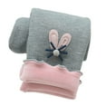 thumbnail image 1 of Girls Cute Winter Thick Pants Kids High Waisted Fleece Lined Leggings Ankle Length Stretch Yoga Trousers New School Uniform Pants Gray 4-5 Years, 1 of 2