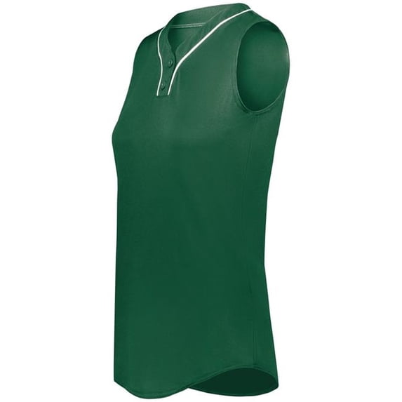 Augusta Sportswear 6914.438.M Girls Cutter Plus Sleeveless Jersey, Dark Green & White - Medium