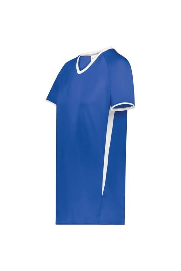 6916.280.M Girls Cutter Plus V-Neck Jersey, Royal & White - Medium
