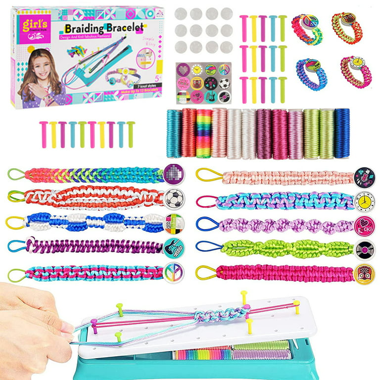 Girls DIY Bracelet Making Kit Colored String Beads Kit For Friendship Necklace  Making Art Jewelry Kids Toys for 6-12 Years Old Birthday Children's day  gift 