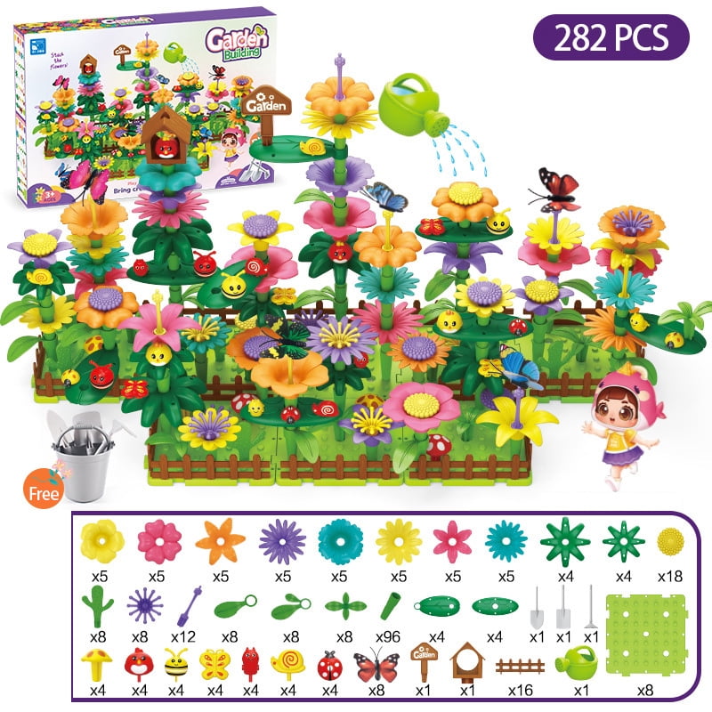 46/98/148PCS Flower Garden Building Toys Children DIY  Build Bouquet Sets Gift main image 1