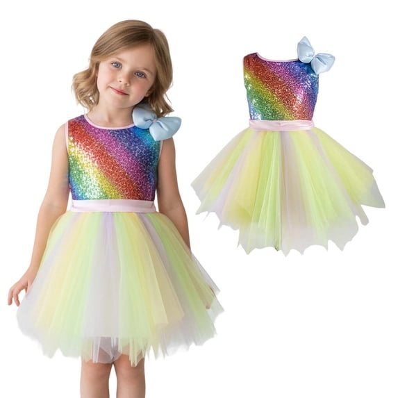 Girls Dance Girls Sequin Dress Tulle Dance Dresses Dance 80s Outfit for Kids Dance Performance Outerwear 5-6 Years