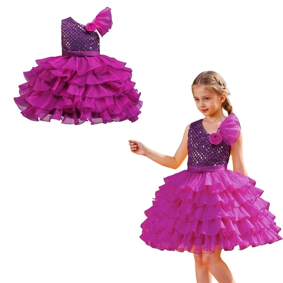 Girls Dance Purple Sequin Dress Tulle Dance Dresses Dance Dance Clothes Stage Performance Outerwear 9-10 Years
