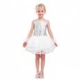 thumbnail image 1 of Girls Dance Sequin Dance Puff Sleeve Tutu Dress Outfit Set Girls Hop Dance Outfit Performance Dancewear 5-6 Years, 1 of 4