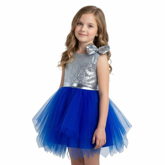 Girls Dance Sequin Dress Tulle Dance Dresses Dance Girls Dance Outfit Stage Performance Outerwear 4-5 Years
