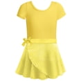 thumbnail image 1 of Girls Dance Dress With Heart Design Two Piece Ballet Practice Gymnastics Performance Costume Short Sleeve Outfit for 5-6 Years, 1 of 3