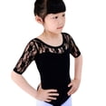 thumbnail image 1 of Girls Dance Leotard Lace Neck Dance Wear Top, Girls Ballet Gym Wear Dress, 1 of 6