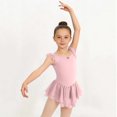 thumbnail image 1 of Girls Dance Leotard for Ballet Flutter Sleeve Top with Attached Tutu Skirt Gymnastics Dress for Kids Kids Pink,Size 11-12 T, 1 of 7