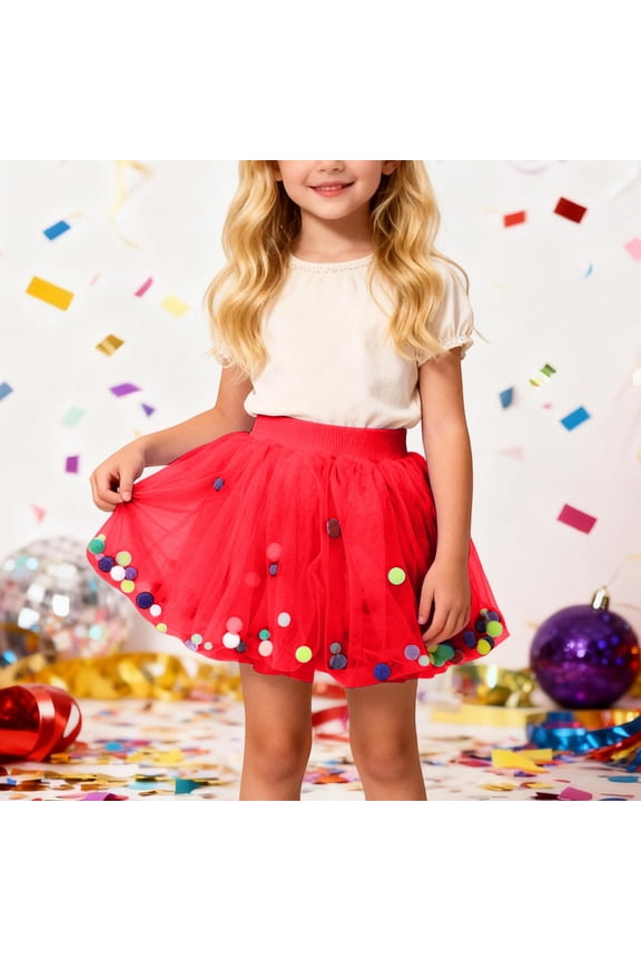 Girls Dance Party Skirt Ballet Tutu with Colorful for Performance and Play