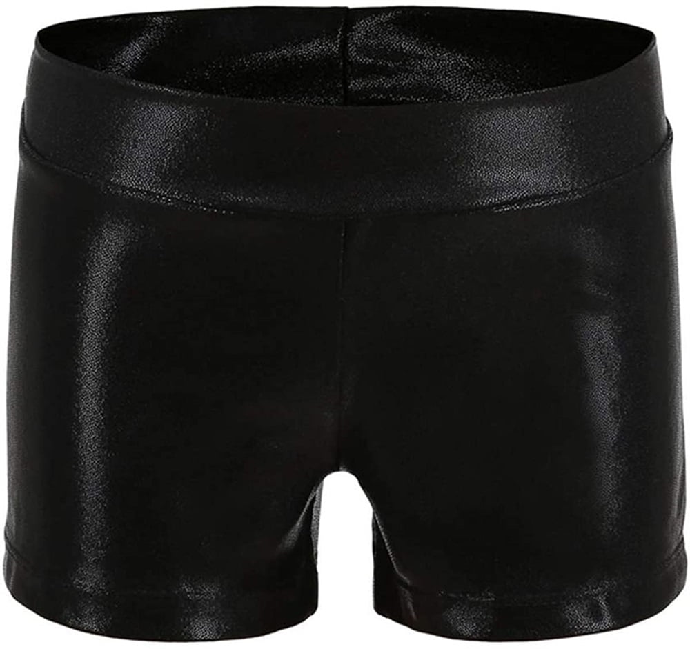 Girl's Black Volleyball Shorts, High Stretch Spandex Biker Shorts For Kids  Gymnastics Dance Tumbling